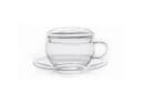 Creano Teeglas-Set 200ml mit Deckel & Untertasse, 2er-Set, Glas Bild 4
