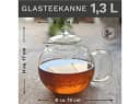 Creano Teekanne „Schnabel“ 1,3l mit Edelstahlsieb & Glas-Deckel, transparent Bild 1