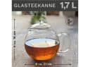 Creano Teekanne „Schnabel“ 1,7l Glas Edelstahl Tropffrei Bild 1