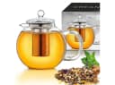Creano Teekanne „Schnabel“ 1,7l Glas Edelstahl Tropffrei Bild 2