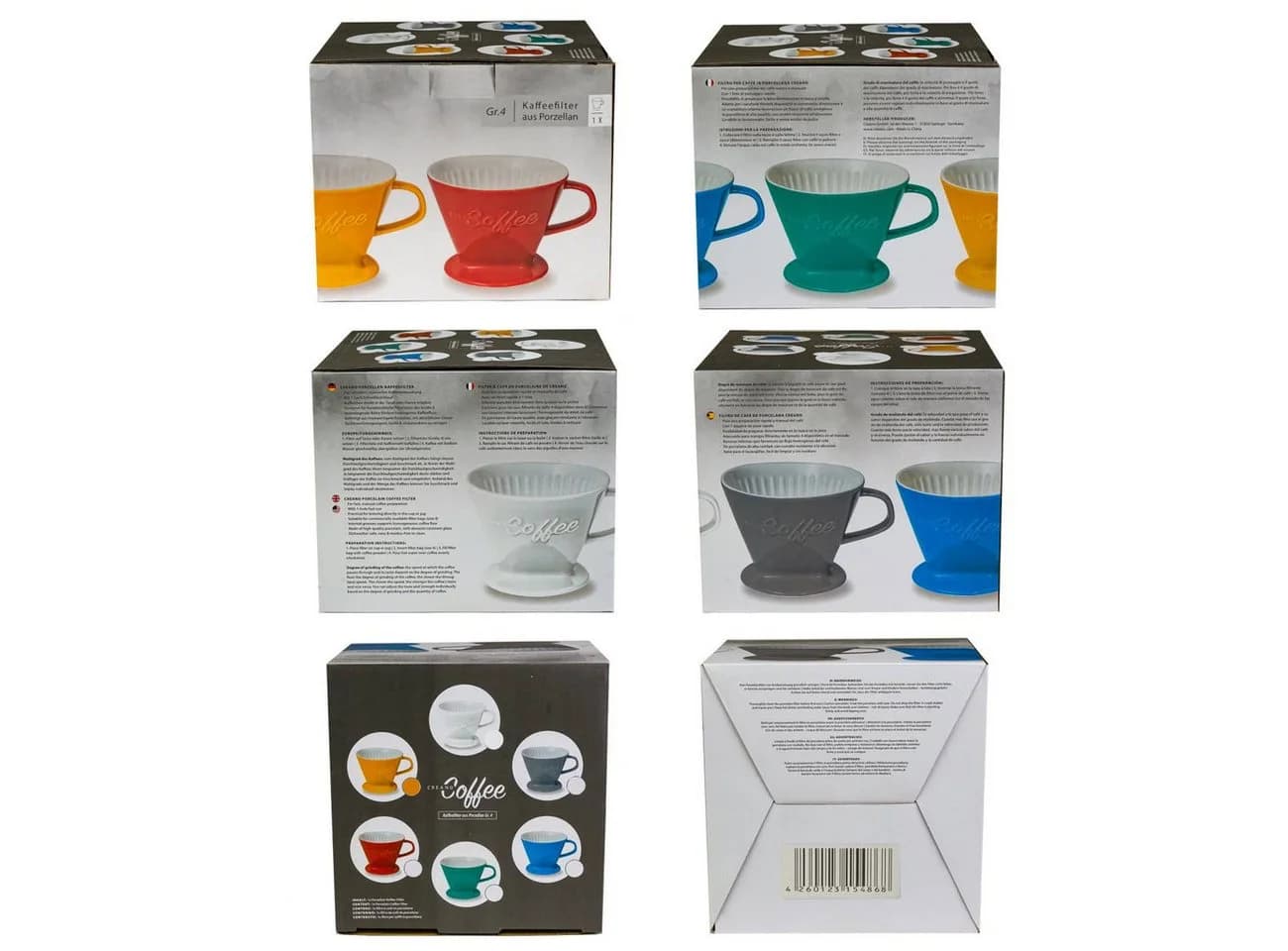 Creano Porzellan Kaffeefilter Safrangelb Größe 4