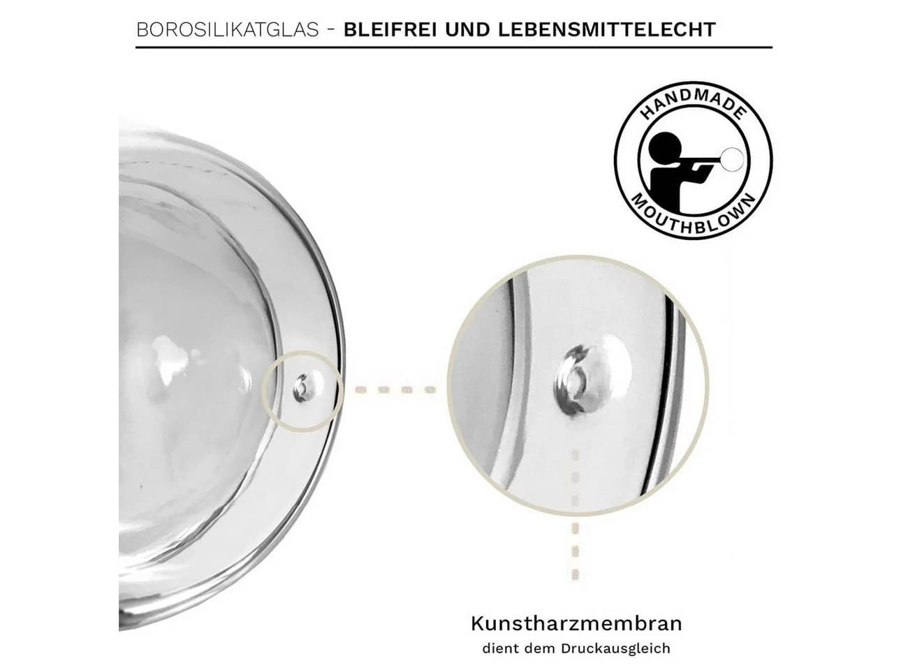 Creano Teeglas Thermotasse bauchig 250ml 4er Set mit Untersetzer - Bild 4