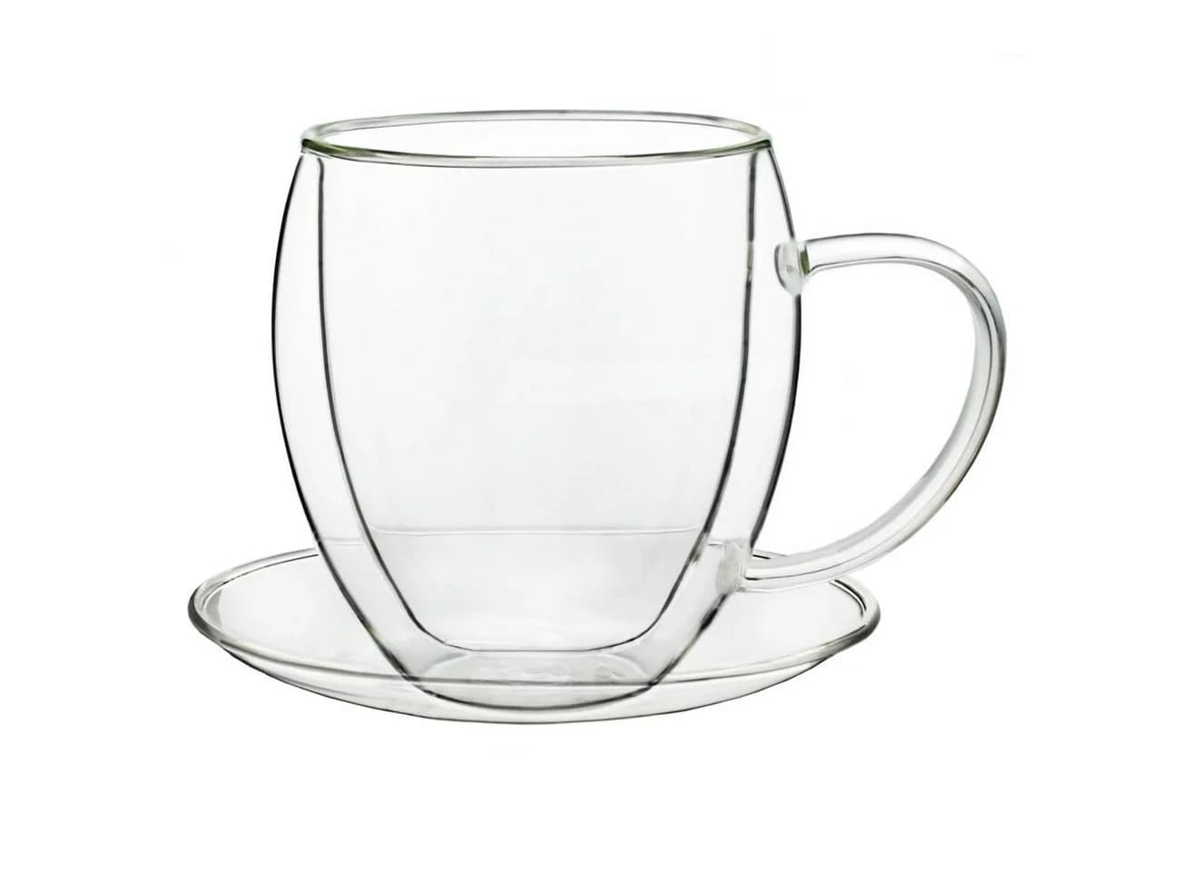 Creano Teeglas Thermotasse bauchig 250ml 4er Set mit Untersetzer - Bild 5