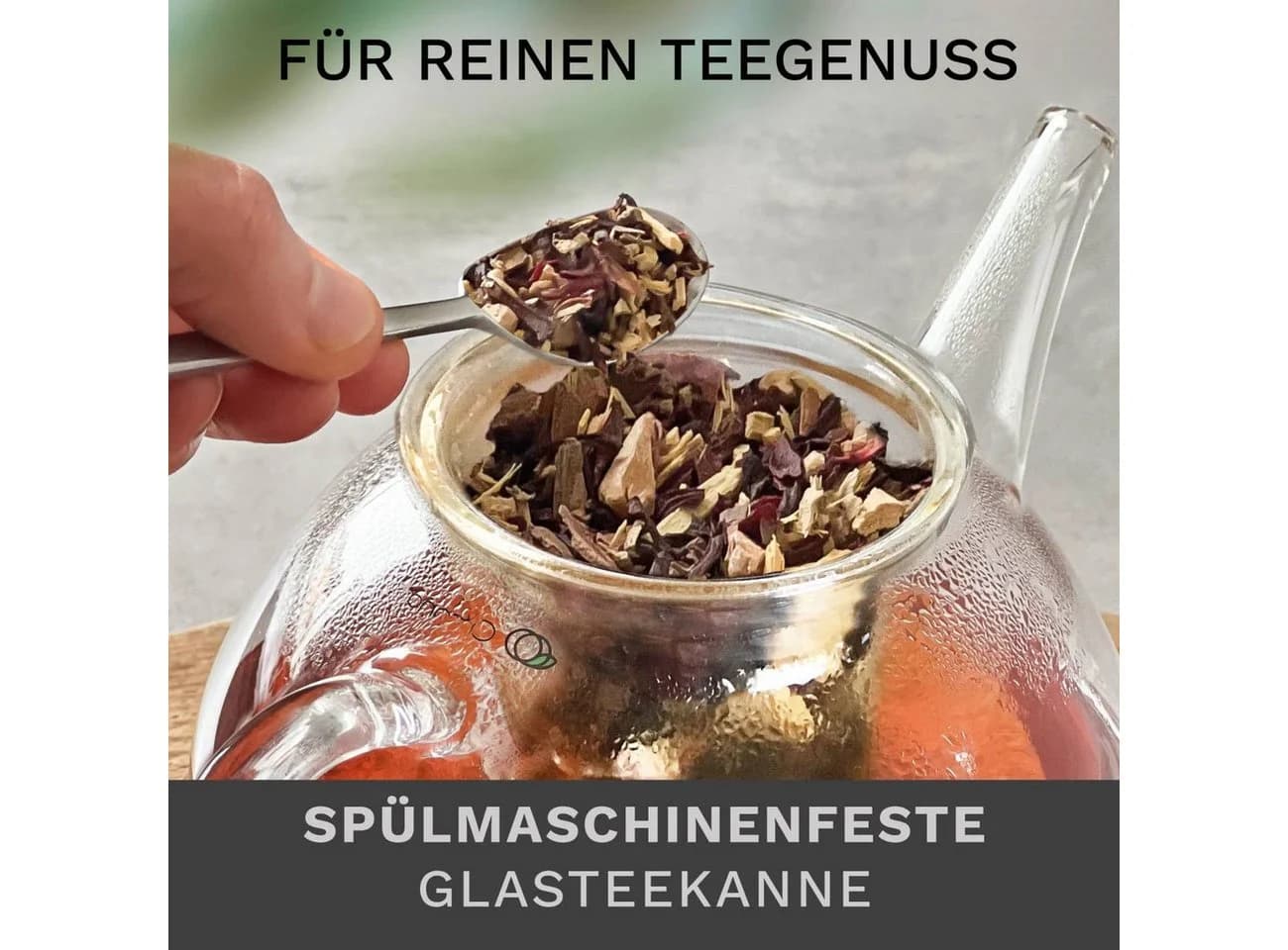 Creano Glasteekanne 1,2 Liter mit Glassieb und Deckel - Bild 4