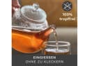 Creano Teekanne „flach“ 0,8 l Glas tropffrei mit Edelstahlsieb Bild 3