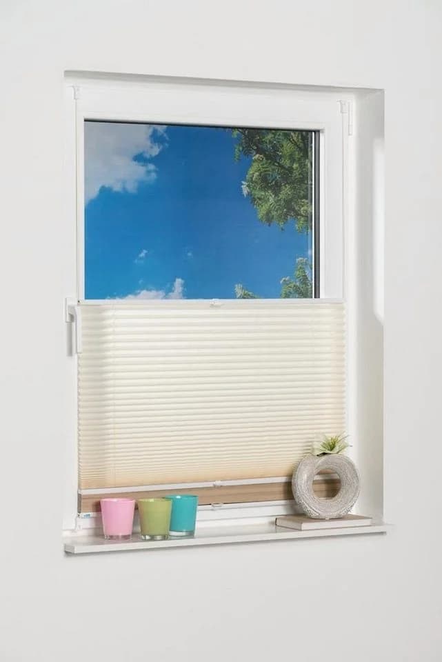 K-HOME Doppelplissee Prato Beige Klemmfix 60x130 cm - Bild 5