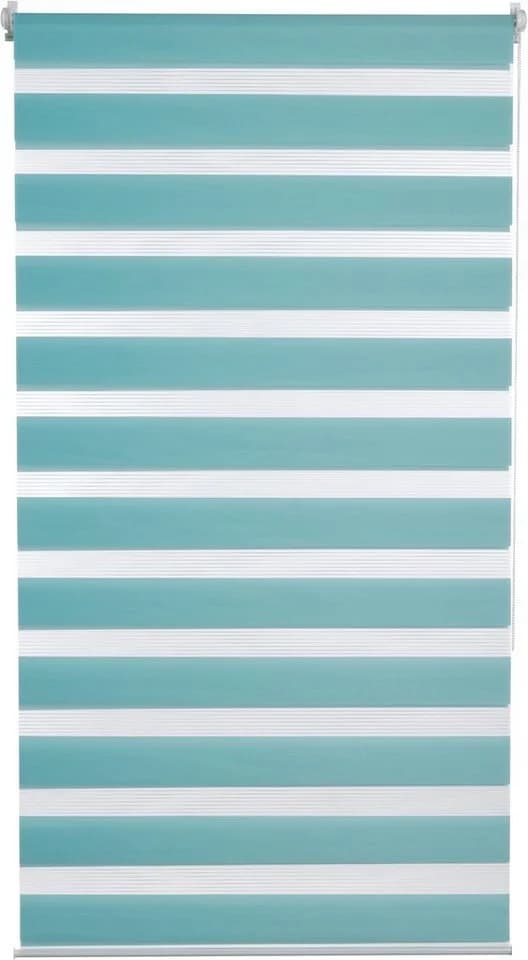 K-HOME Doppelrollo Ancona türkis 60x150 cm Klemmfix - Bild 3