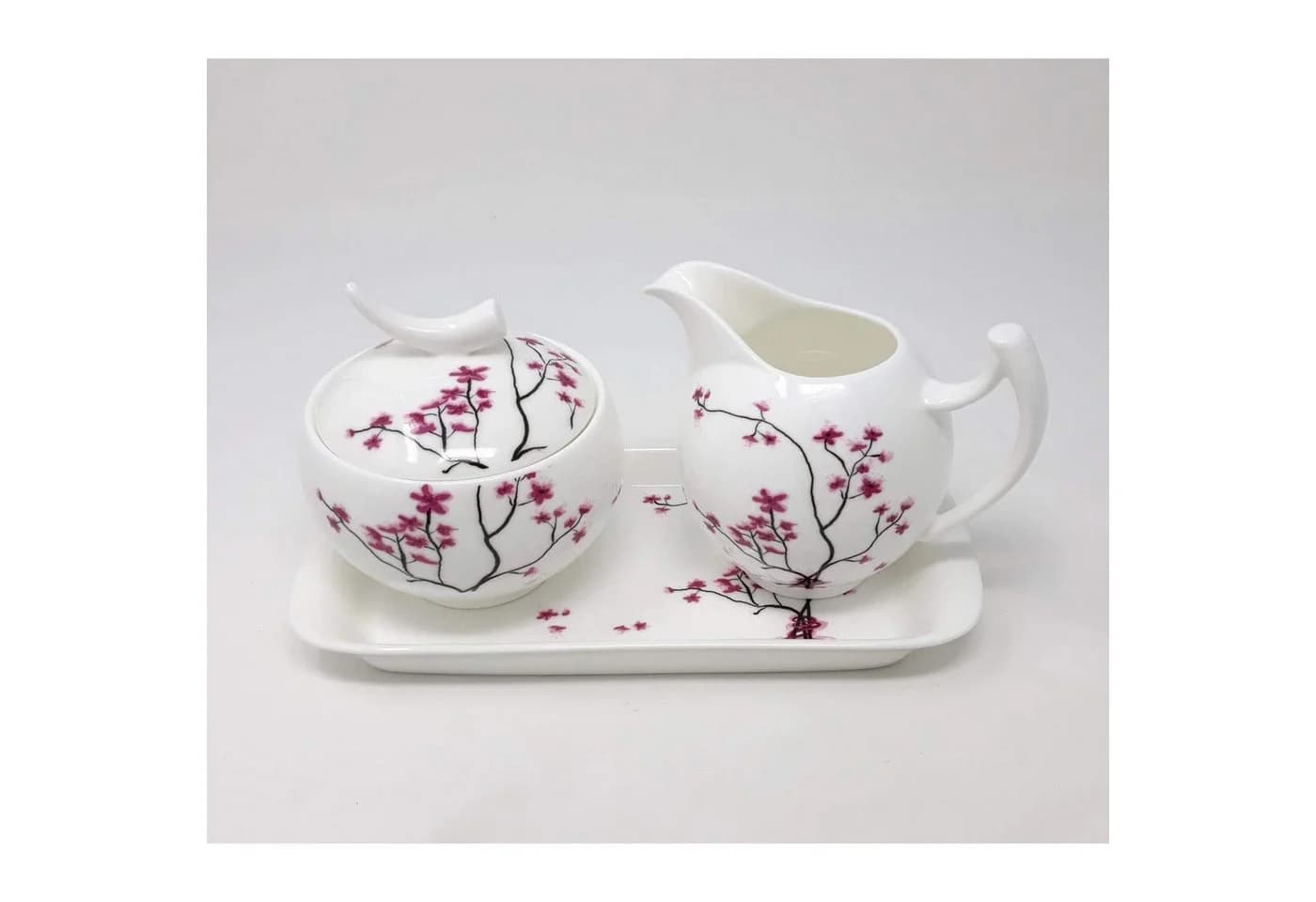 TeaLogic Teeservice Cherry Blossom Milchkännchen und Zuckertopf Fine Bone China
