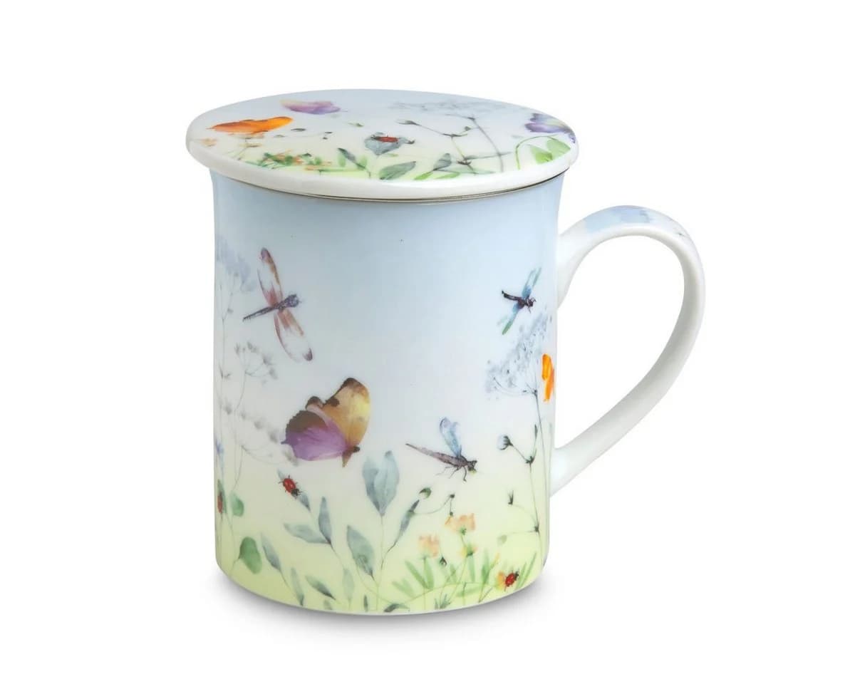 TeaLogic Teetasse Papillon mit Sieb und Deckel Porzellan