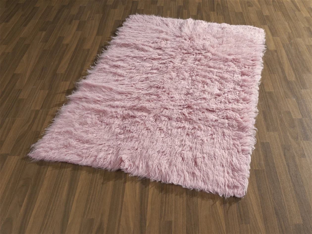 Böing Carpet Flokati-Teppich Rosa Rechteckig
