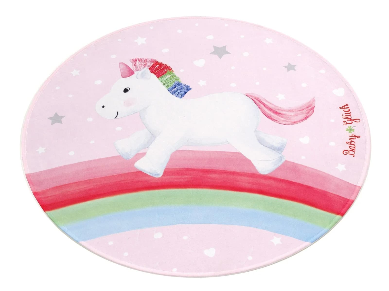 Teppich BABY GLÜCK Rosa Rund 100cm Polyester