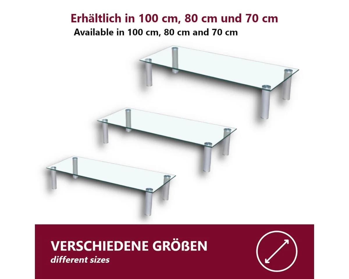 HOOZ TV-Aufsatz Klarglas mit Aluminiumfüßen - Bild 4