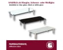 HOOZ TV-Aufsatz Weißglas mit Aluminiumfüßen Bild 3