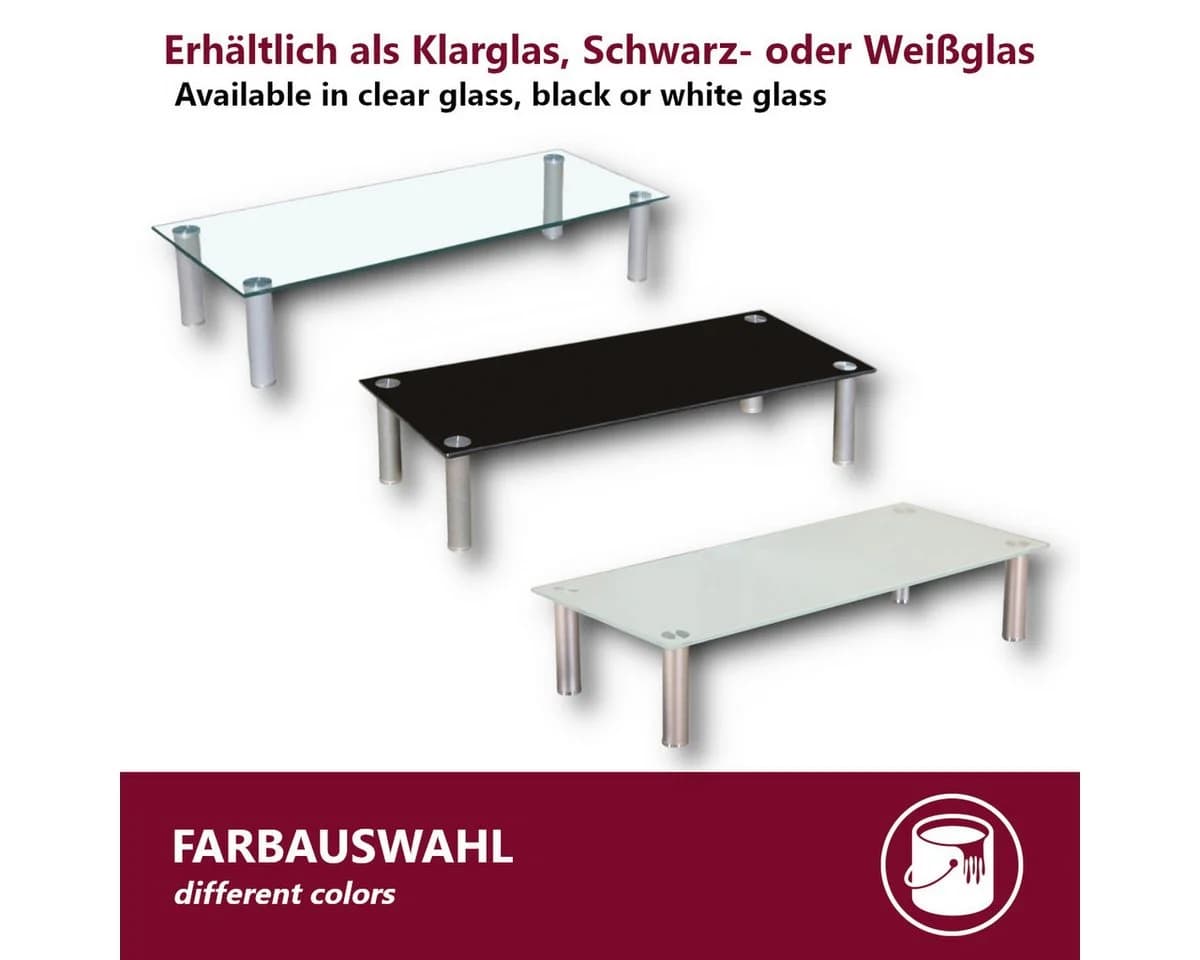 HOOZ TV-Aufsatz Weißglas mit Aluminiumfüßen - Bild 3