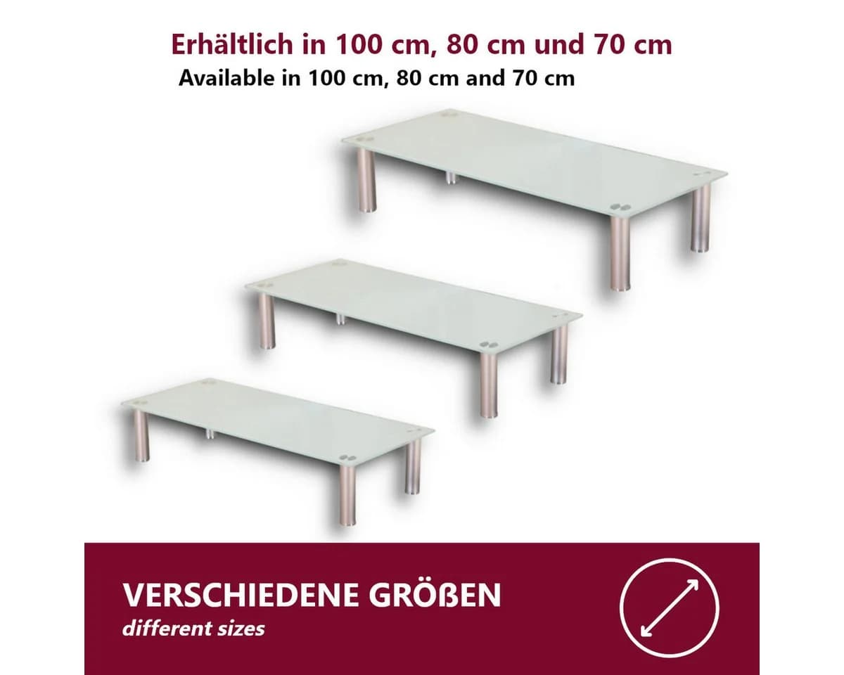 HOOZ TV-Aufsatz Weißglas mit Aluminiumfüßen - Bild 4
