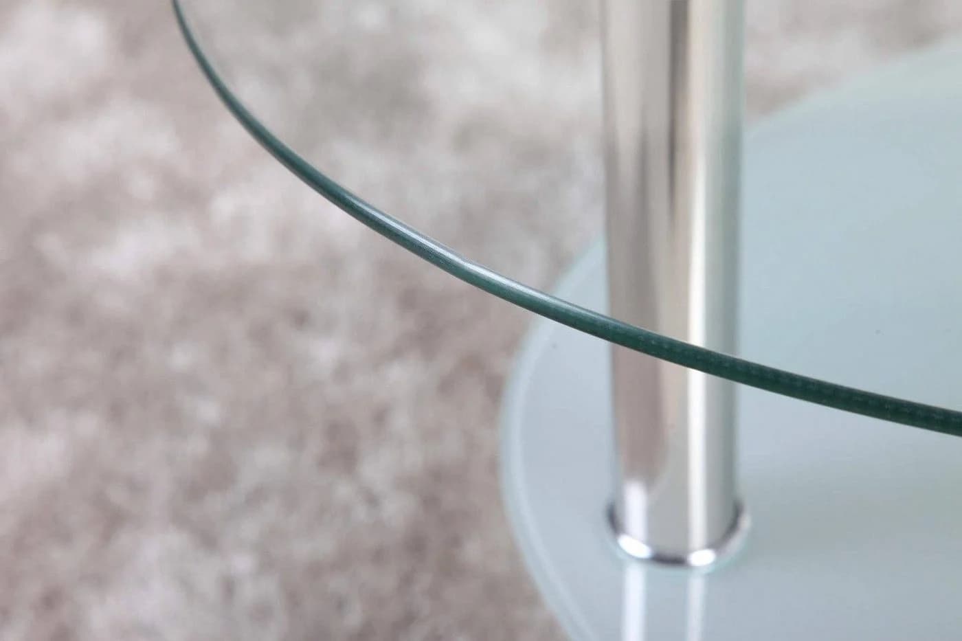 HOOZ Couchtisch 98x55cm Klarglas mit sandierter Ablage