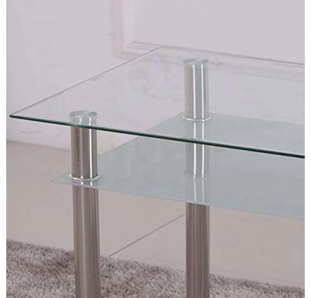 HOOZ Esstisch aus Glas mit 6 mm Sicherheitsglas & Facettenschliff
