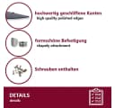 HOOZ Eckregal Glasregal Eckablage ESG – 6 mm, abgerundetes Duschregal mit Halterung Bild 4
