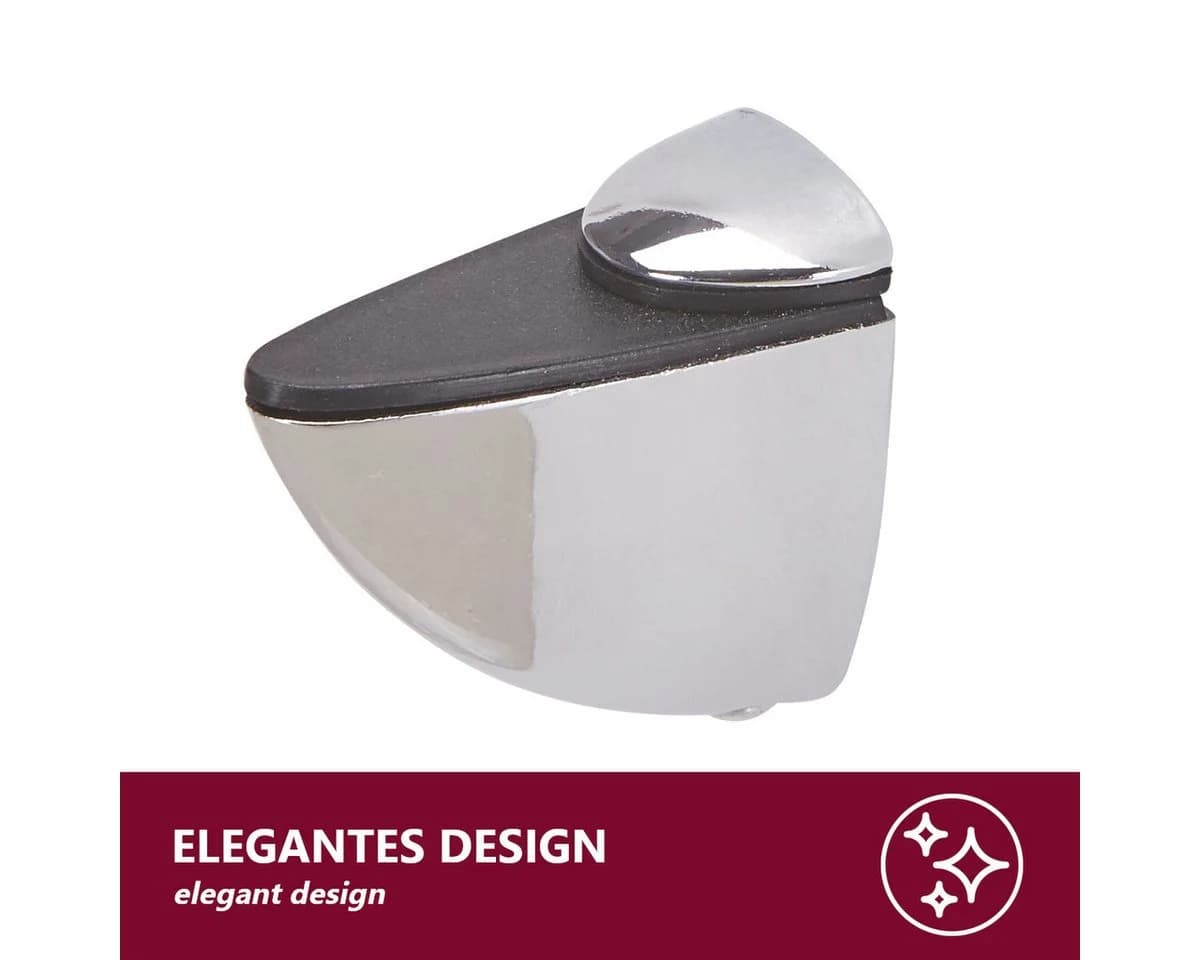 HOOZ Wandregalhalter Metall für Glas- und Holzregale inkl. Montagematerial, Set 8-tlg., mit gummierter Klemmbacke