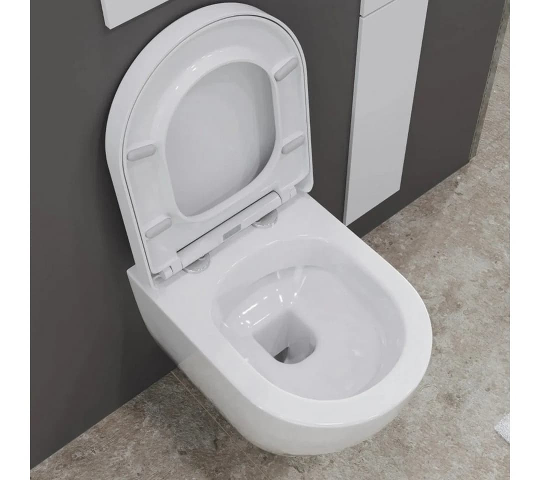 Aqua Bagno Hänge-WC spülrandlos weiß mit Absenkautomatik - Bild 5