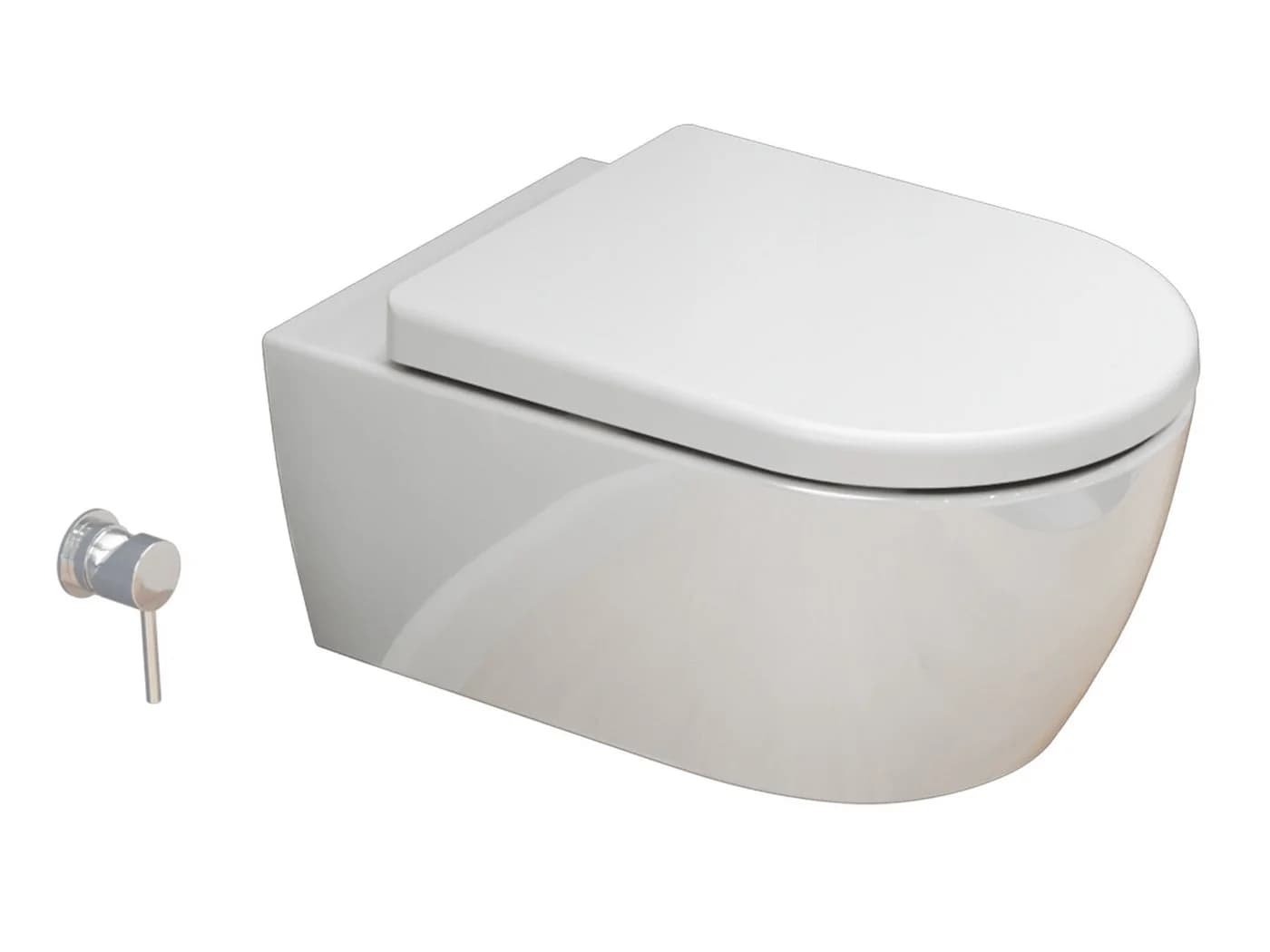 SSWW Dusch-WC mit Softclose WC-Sitz Tiefspül-WC spülrandloses WC Taharat wandhängend Abgang waagerecht - Bild 2