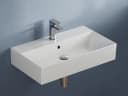 Aqua Bagno Aufsatzwaschbecken 70cm Weiß Eckig Wandhängend Bild 1