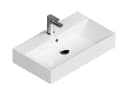 Aqua Bagno Aufsatzwaschbecken 70cm Weiß Eckig Wandhängend Bild 2