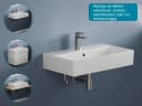 Aqua Bagno Aufsatzwaschbecken 70cm Weiß Eckig Wandhängend Bild 3
