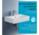 Aqua Bagno Aufsatzwaschbecken 60cm Weiß Keramik Wandhängend Bild 4