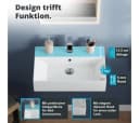 Aqua Bagno Aufsatzwaschbecken 60cm Weiß Keramik Wandhängend Bild 5