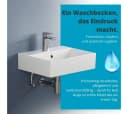 Aqua Bagno Waschbecken Aufsatzwaschbecken 50cm Weiß Eckig Wandhängend Bild 4