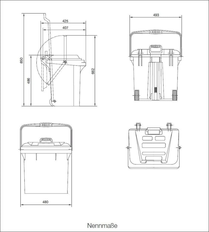 Wilai Rollcontainer Sulo Rollbox 42 Liter Grau mit Rädern