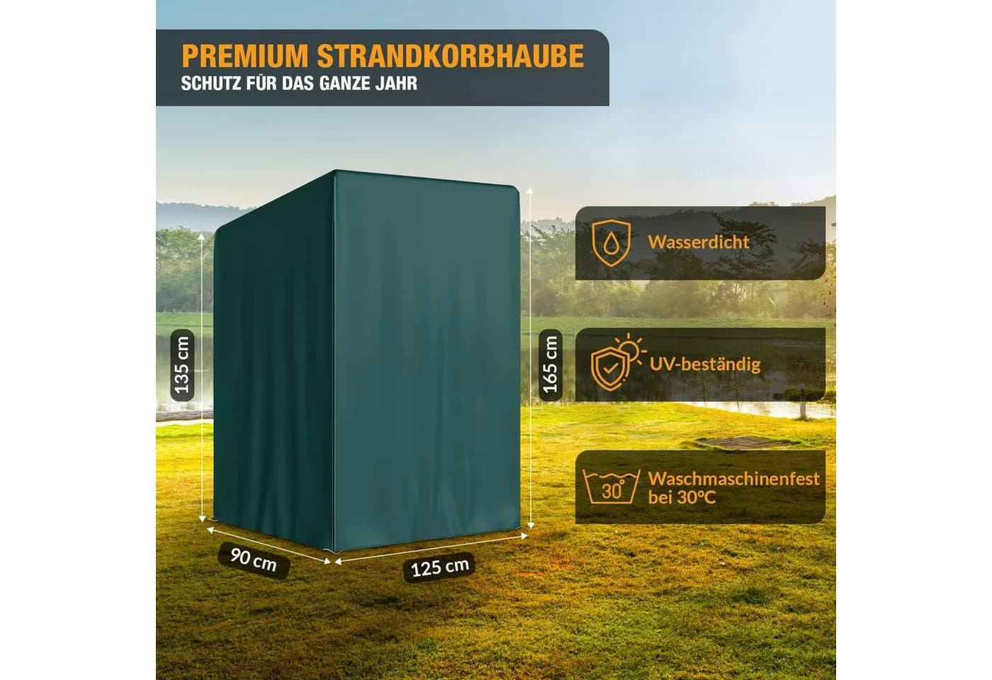 Kronenburg Strandkorb-Schutzhülle Wasserdicht & Winterfest Grün