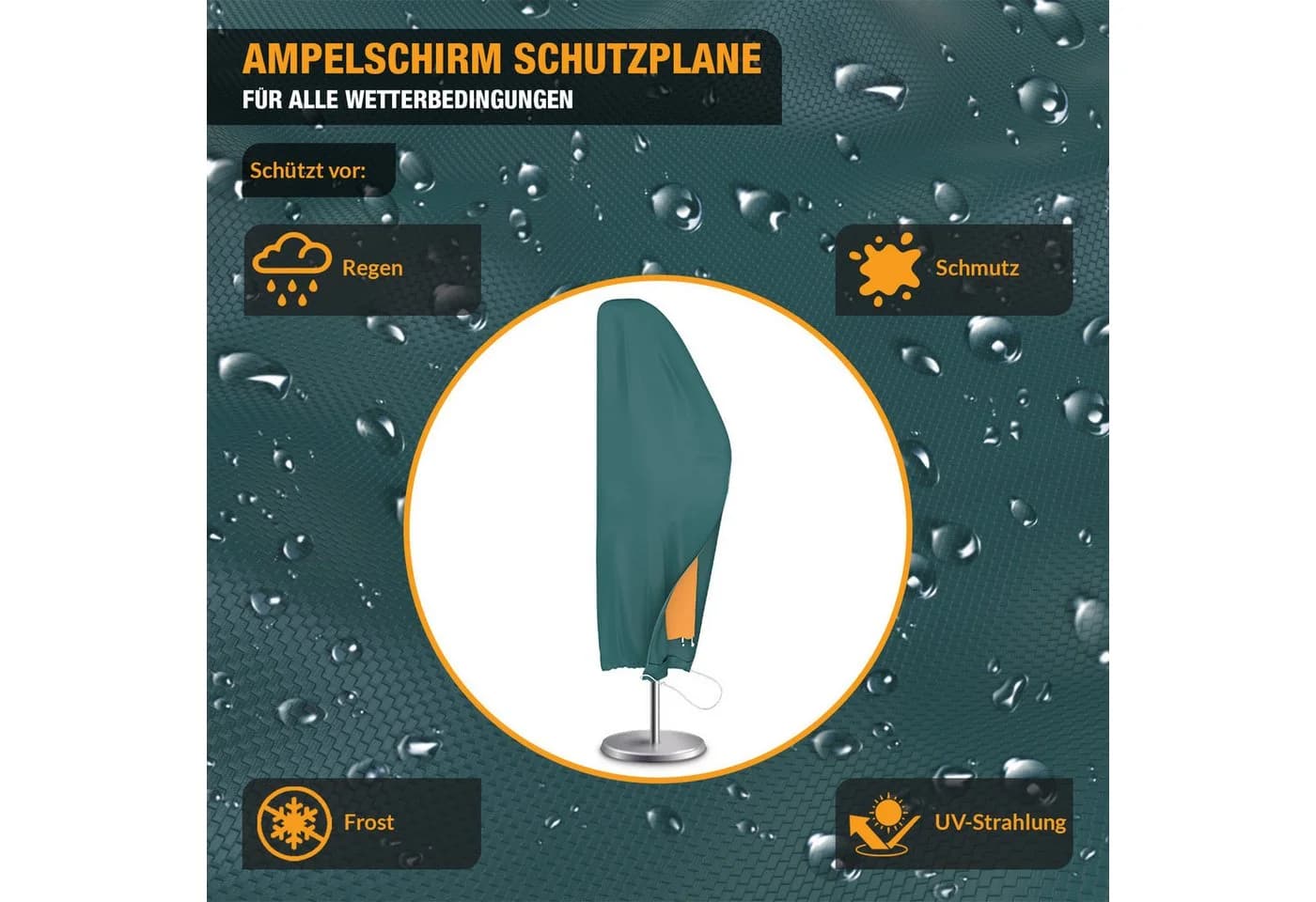Kronenburg Sonnenschirm-Schutzhülle Grün Wetterfest UV-beständig