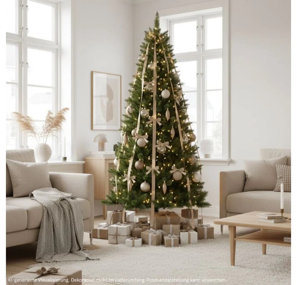 RS Trade Künstlicher Weihnachtsbaum Colorado-Mix Slim PVC Grün