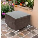 RS Trade Beistelltisch Rattan Braun mit Glasplatte Bild 1