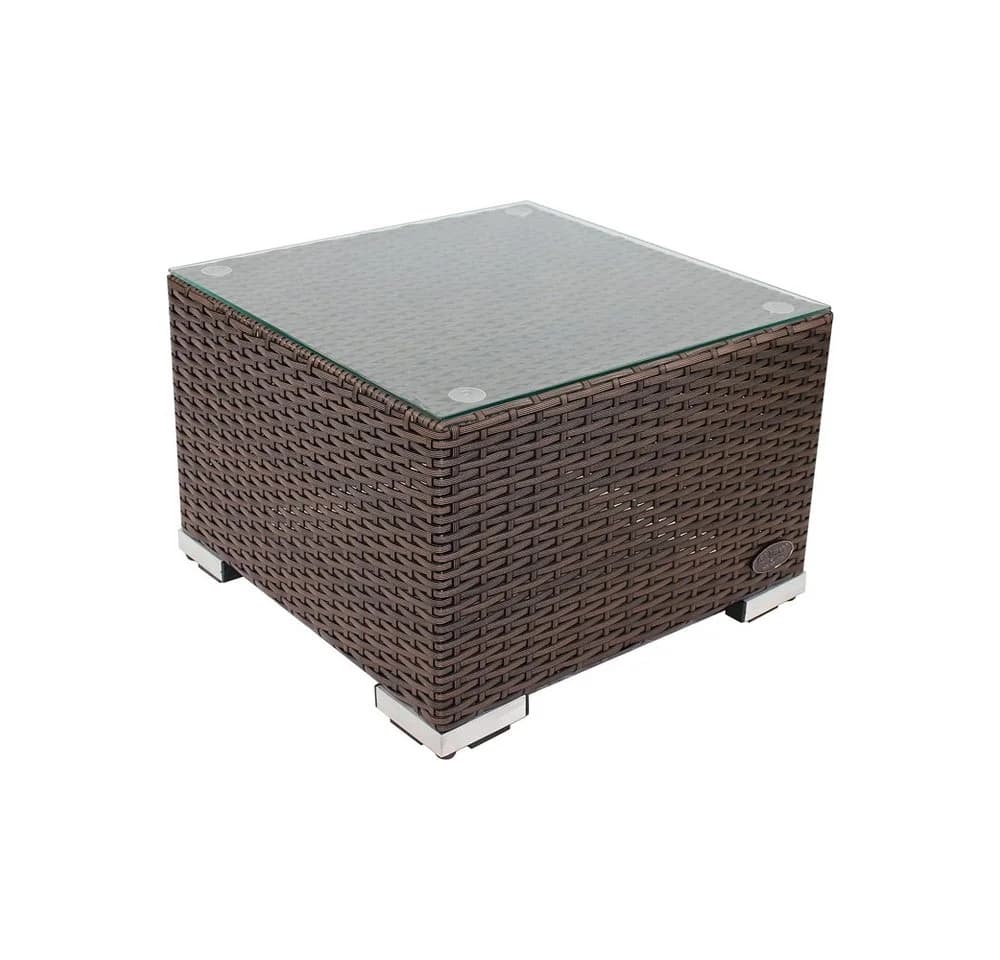 RS Trade Beistelltisch Rattan Braun mit Glasplatte - Bild 2
