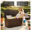 RS Trade Auflagenbox Venezia Braun Poly Rattan Aluminium Bild 1