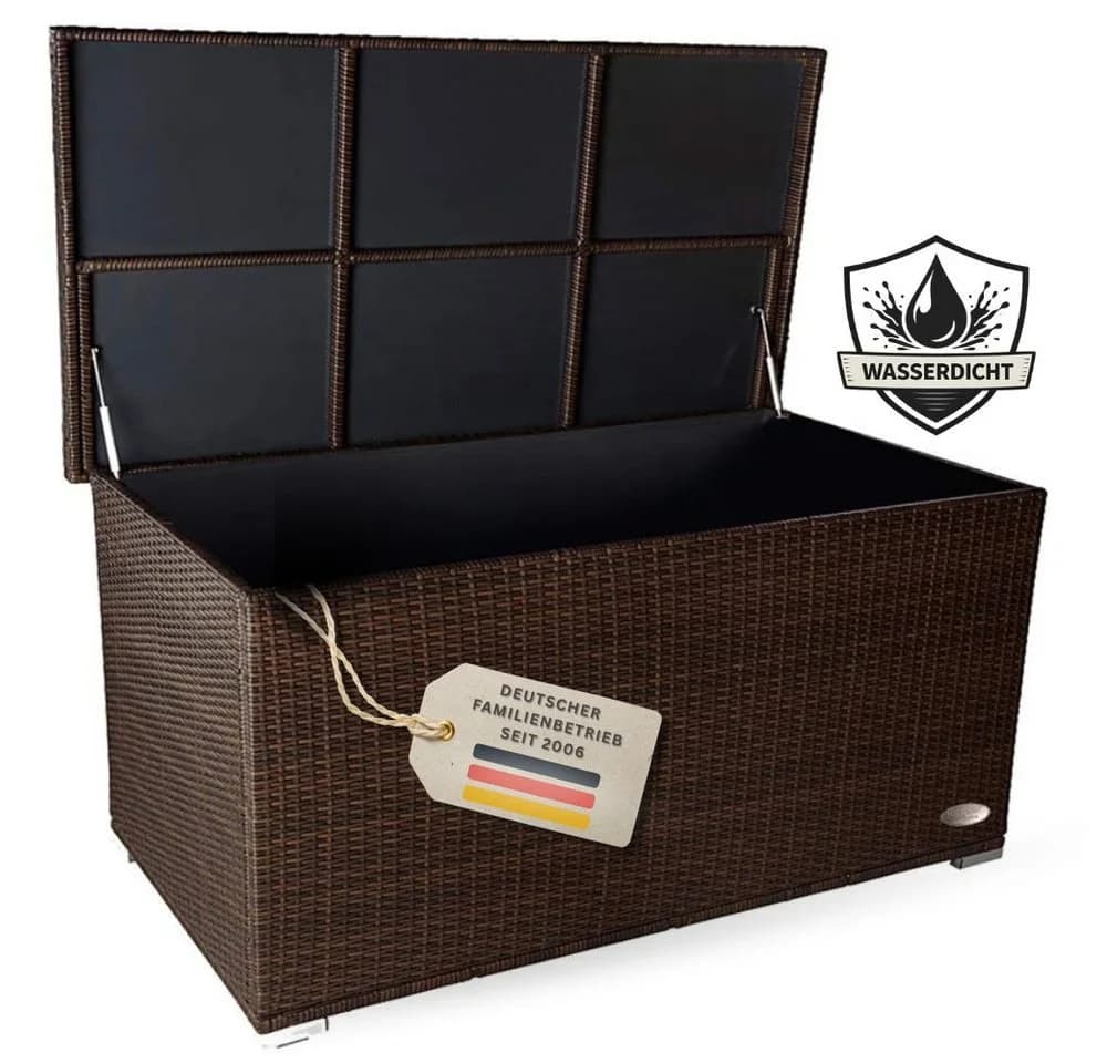 RS Trade Auflagenbox Venezia Braun Poly Rattan Aluminium - Bild 2