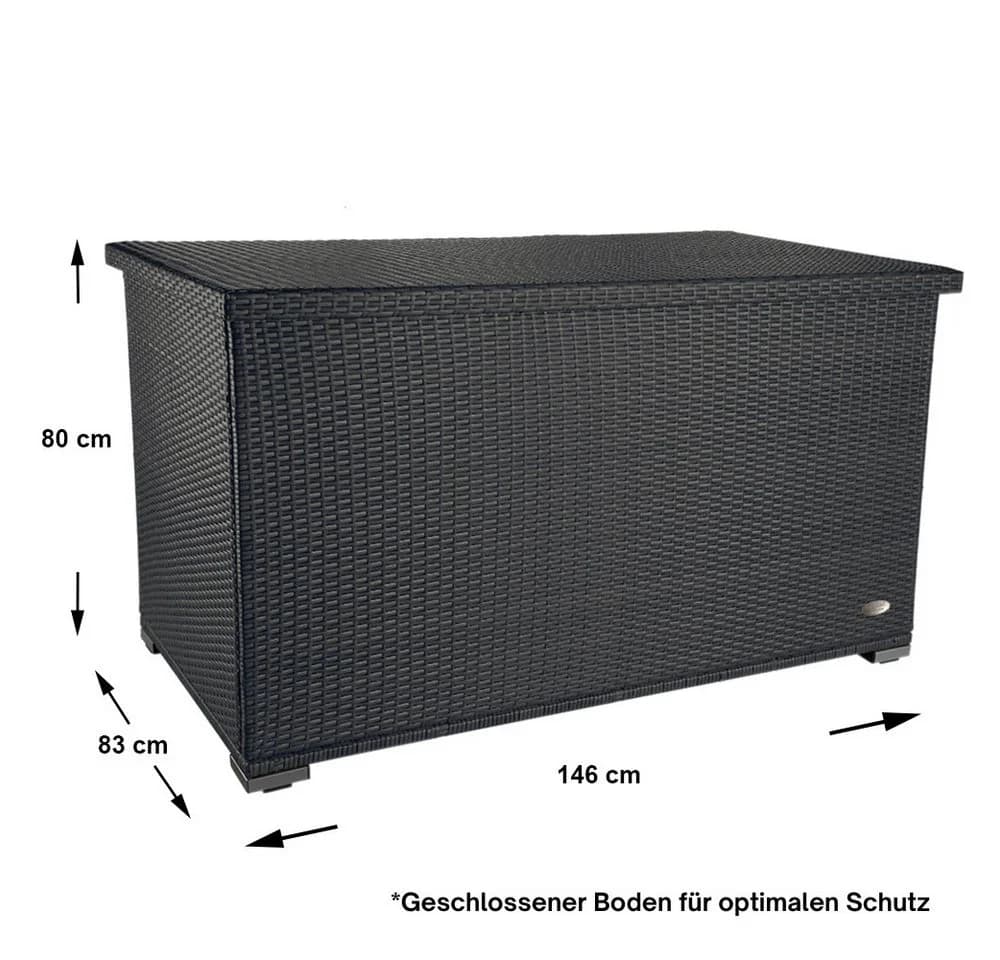 RS Trade Auflagenbox Venezia Silber/Grau Poly Rattan - Bild 5