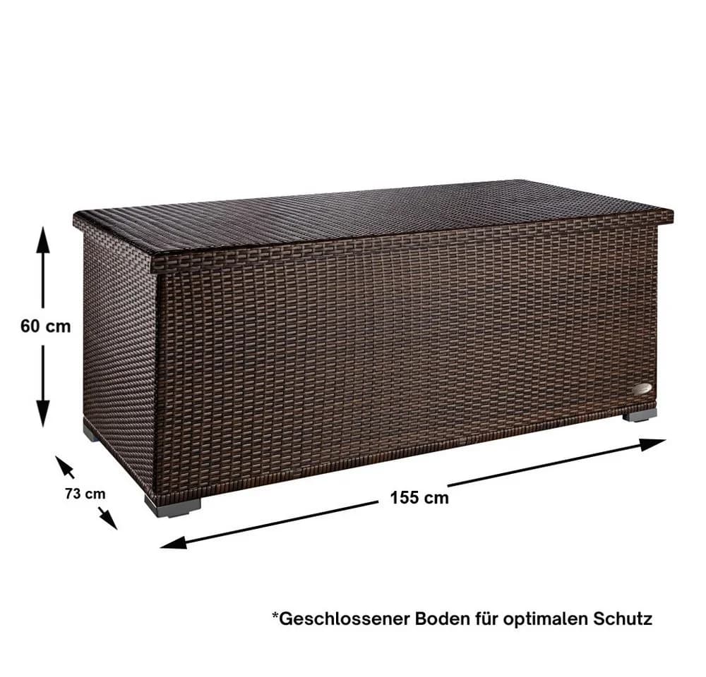 RS Trade Auflagenbox Sienna Braun Poly-Rattan Aluminium - Bild 5