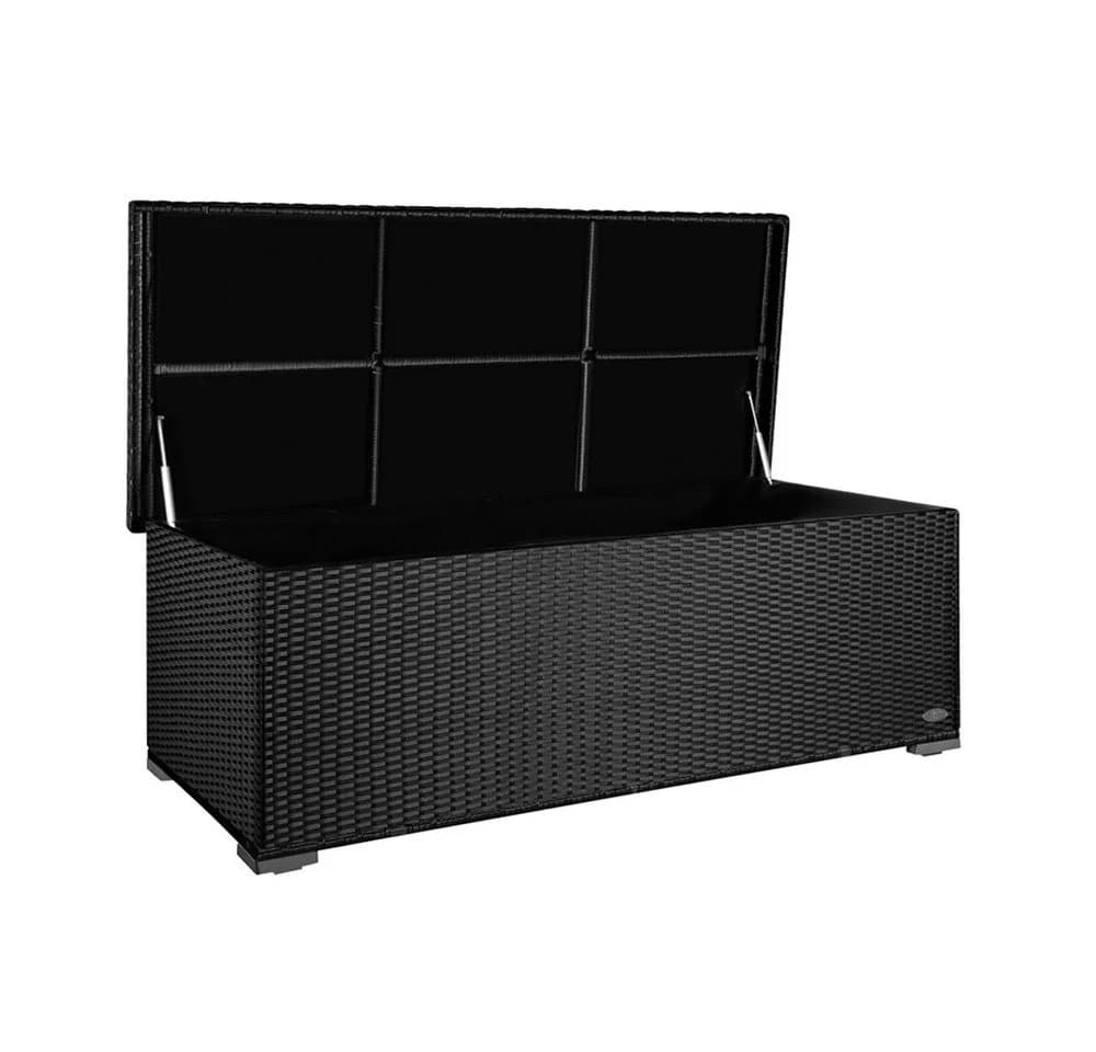 RS Trade Auflagenbox Sienna Schwarz Poly Rattan Aluminium - Bild 2