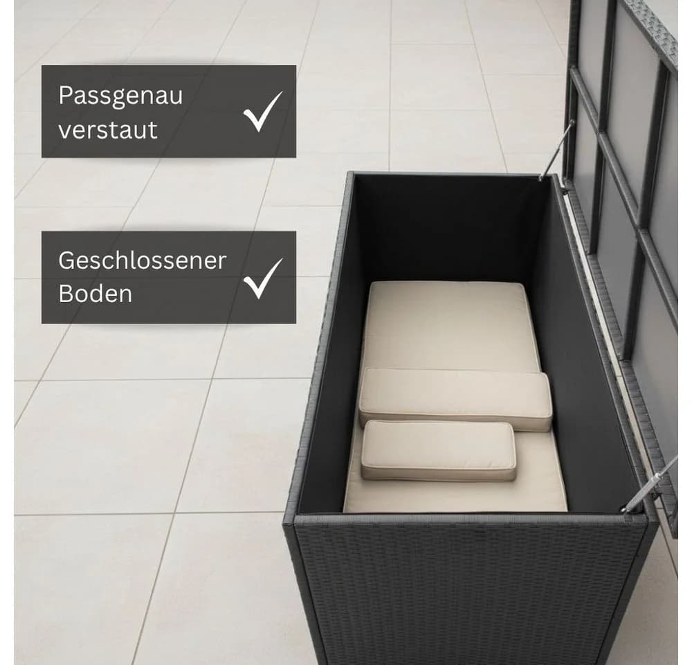RS Trade Auflagenbox Sienna Silber/Grau Poly Rattan - Bild 3