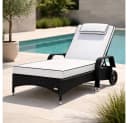 RS Trade Gartenliege Sonnenliege Imola Poly Rattan Schwarz Bild 1