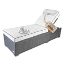 RS Trade Gartenliege Verona High Silber/Grau Poly Rattan Bild 2