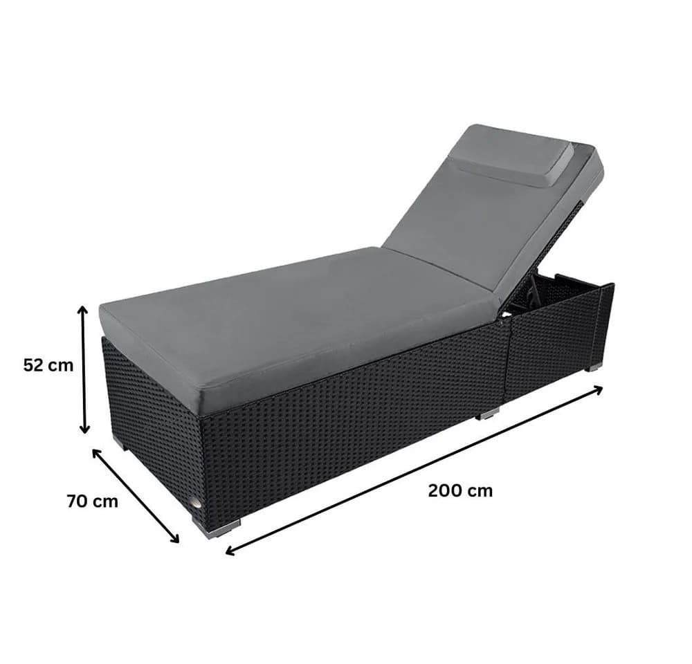 RS Trade Sonnenliege Verona High Poly Rattan - Bild 4