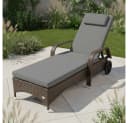 RS Trade Gartenliege Toscana Poly Rattan Braun Grau Bild 1