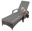 RS Trade Gartenliege Toscana Poly Rattan Braun Grau Bild 2