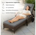 RS Trade Gartenliege Toscana Poly Rattan Braun Grau Bild 3
