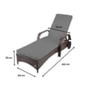 RS Trade Gartenliege Toscana Poly Rattan Braun Grau Bild 4